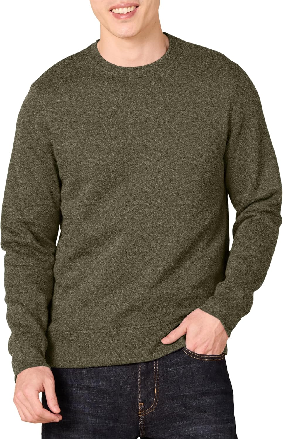 Amazon Essentials Men's Crew-Neck Fleece Sweatshirt with Ribbing (Available in Big and Tall)