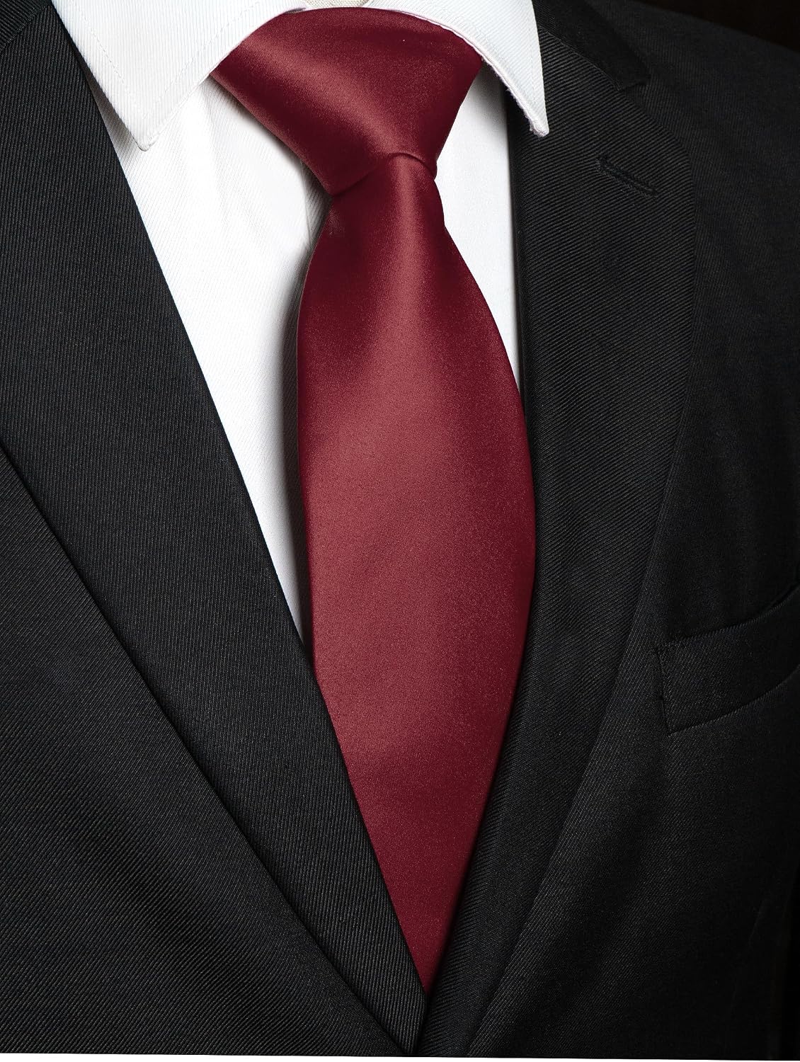 RBOCOTT Solid Color Tie Mens Necktie for Business and Wedding Party