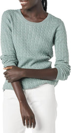 Amazon Essentials Women's Lightweight Cable Knit Long-Sleeve Crewneck Jumper (Available in Plus Size)