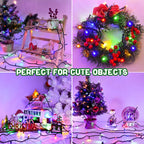 Christmas Lights Outdoor Battery Operated String Lights Total 100LED 33Ft with Timer 8 Modes 16.4Ft*2 Waterproof Outdoor Indoor for Christmas Decor, Warm White, 2-Pack