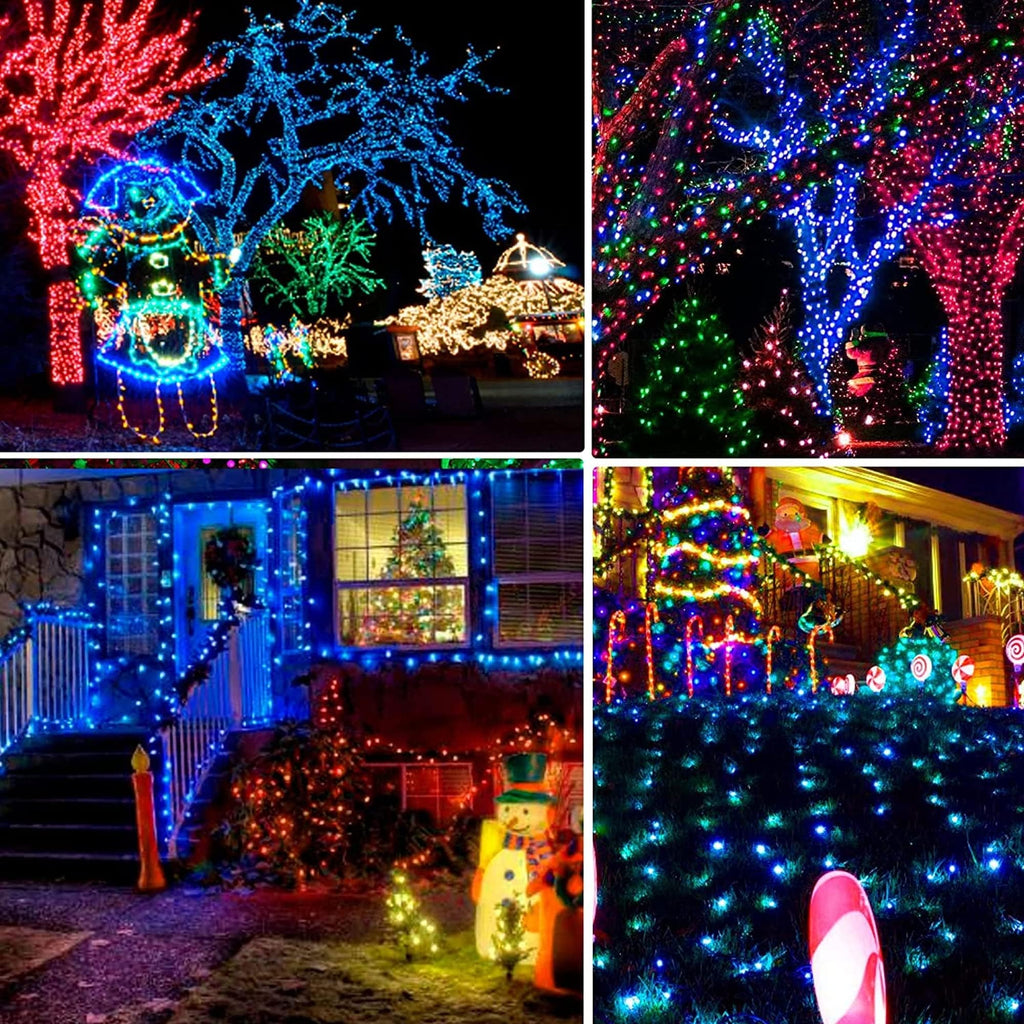 Dazzle Bright 300 LED Christmas String Lights, 100 FT Connectable Waterproof String Lights Green Wire with 8 Modes, Christmas Decorations for Indoor Outdoor Xmas Party Yard Garden (Warm White)