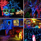 Dazzle Bright 300 LED Christmas String Lights, 100 FT Connectable Waterproof String Lights Green Wire with 8 Modes, Christmas Decorations for Indoor Outdoor Xmas Party Yard Garden (Warm White)
