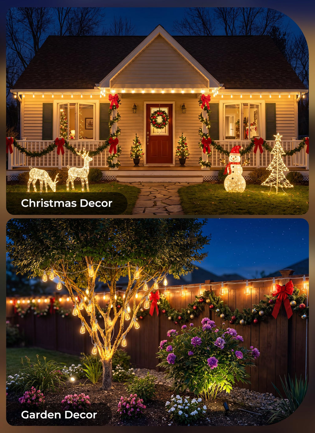 Brightown 52FT Solar String Lights Outdoor Waterproof, Last 30+ Hrs Runtime