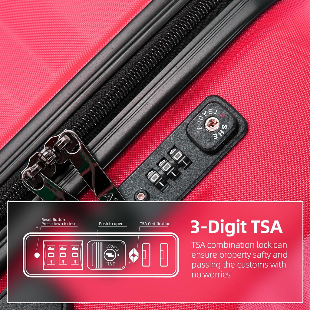 ATX Luggage Extra Large Suitcase Super Lightweight Durable ABS Hard Shell Suitcase with 4 Wheels and Built-in TSA Lock (Black, 32 Inches,132 Liter)