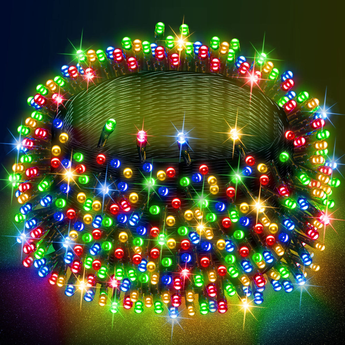 Dazzle Bright 300 LED Christmas String Lights, 100 FT Connectable Waterproof String Lights Green Wire with 8 Modes, Christmas Decorations for Indoor Outdoor Xmas Party Yard Garden (Warm White)