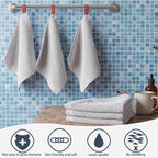 Lanjue 6 Pack Cotton Face Cloths, Flannel Washcloths, 20x20CM, Multicolored