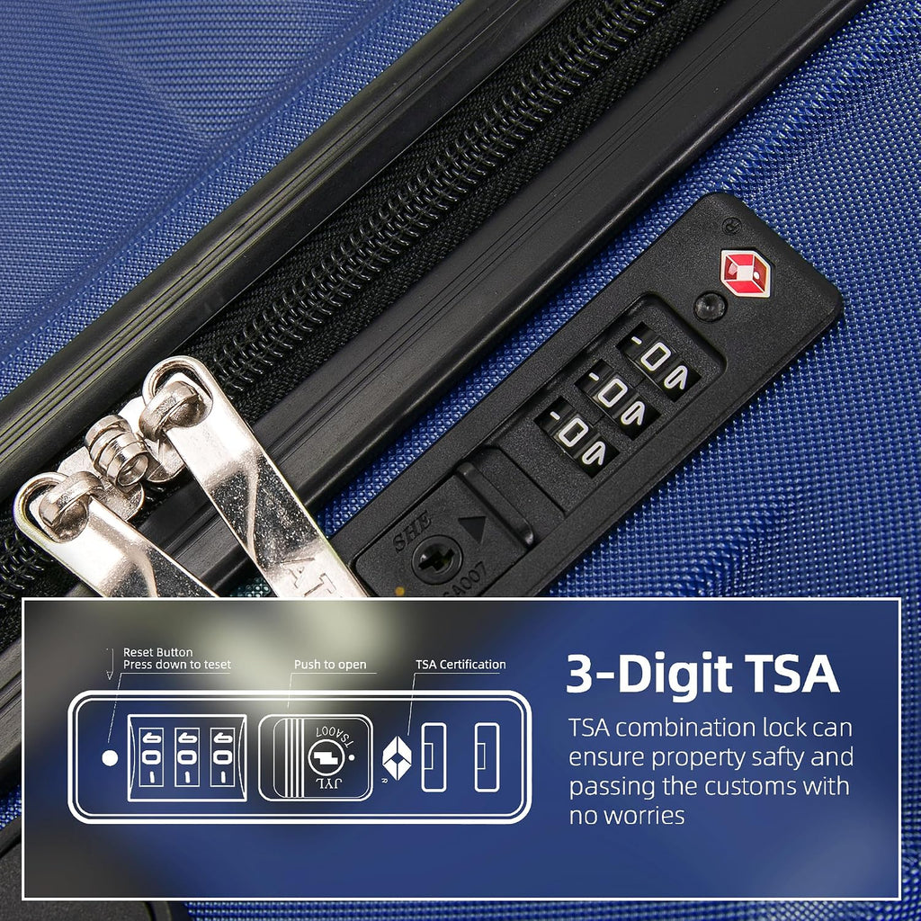 ATX Luggage Extra Large Suitcase Super Lightweight Durable ABS Hard Shell Suitcase with 4 Wheels and Built-in TSA Lock (Black, 32 Inches,132 Liter)