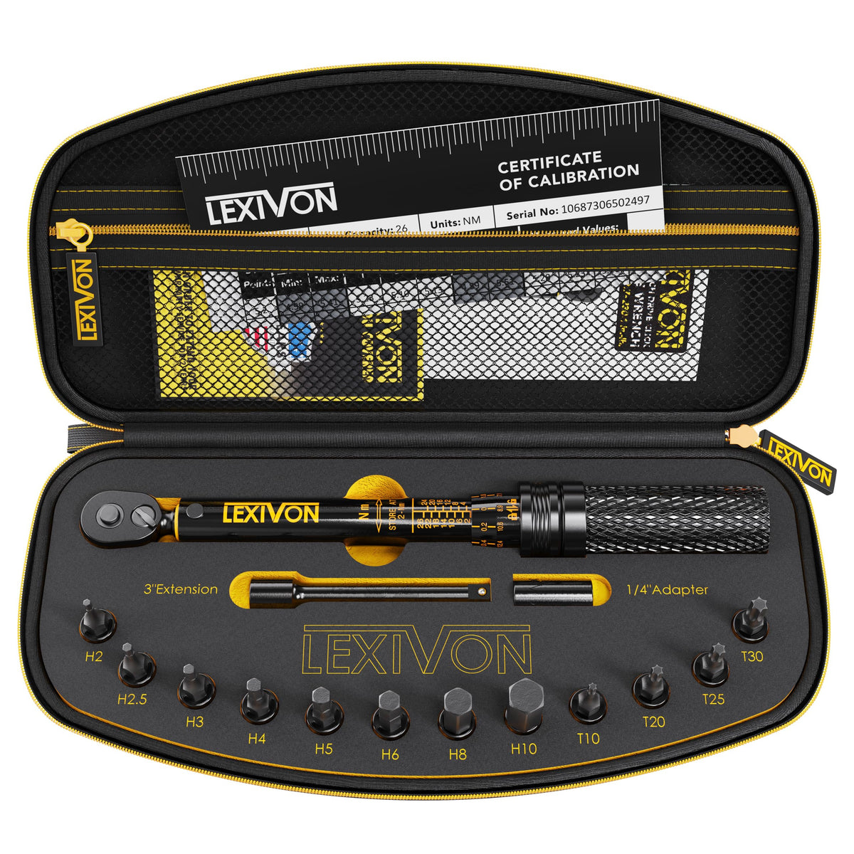 LEXIVON Torque Wrench 1/2-Inch Drive Click 10~150 Ft-Lb/13.6~203.5 Nm (LX-183)