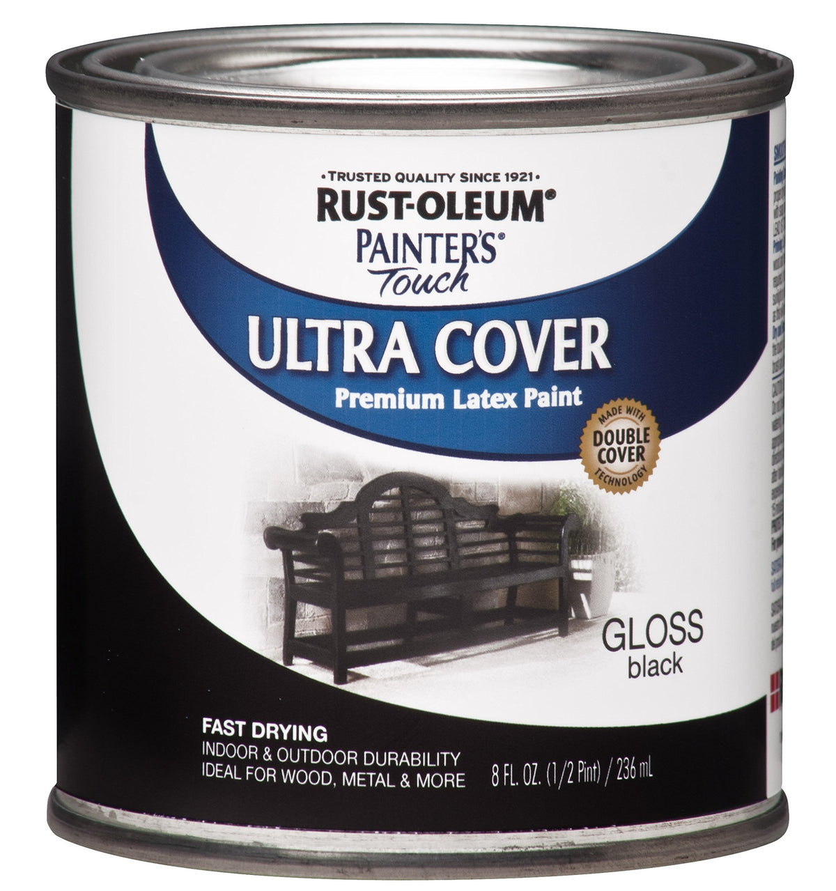 Rust-Oleum Painter's Touch Latex Brush-On Paint, Flat Black
