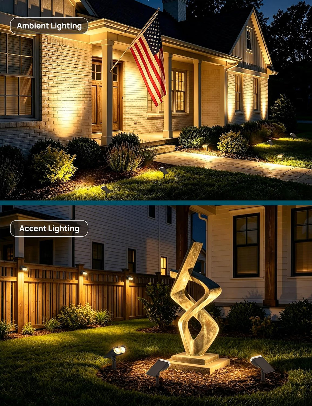 Linkind Halloween Solar Lights Outdoor Spotlight Waterproof RGB 2 Pack