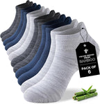 Niorasen Bamboo Trainer Socks for Men & Women, 6 Pairs, Low Cut