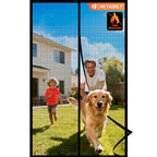 METAONLY Magnetic Screen Door Mesh, Works for Patio, Sliding Door, Keeps Bug Mosquito Out, Fresh Air Flow, Fits 32" x 80" Door - Curtain Size 34" x 82", Black with Lace