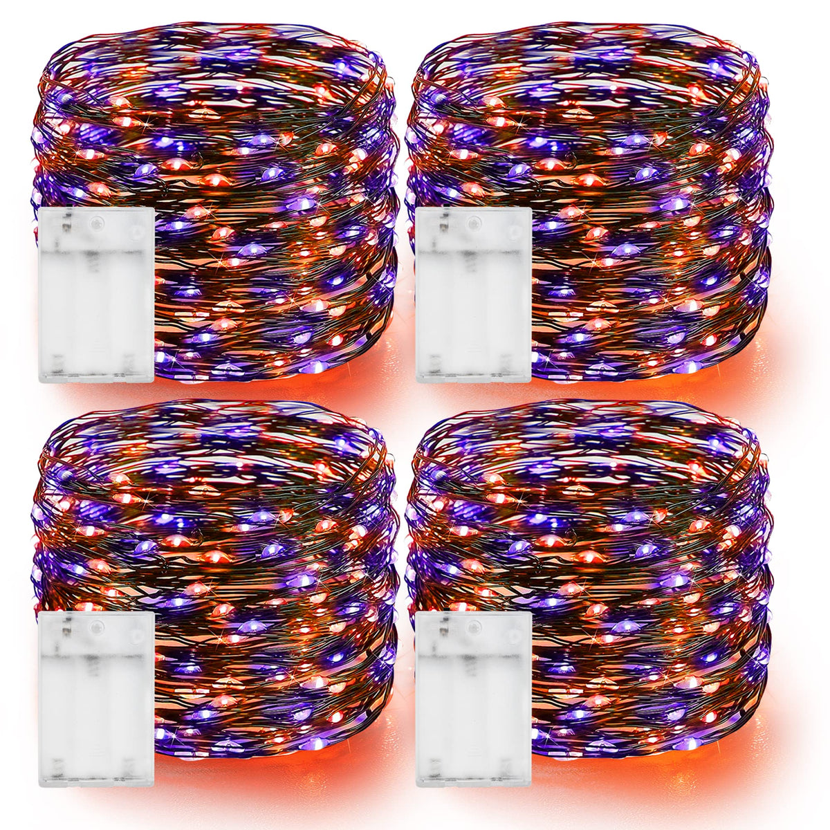 Dazzle Bright Fairy Lights Battery Operated, 20 FT 60 LED Silver Wire Waterproof Battery Operated String Lights, Christmas Decorations for Indoor Outdoor Bedroom Yard Decor, Red