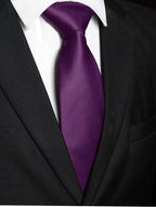 RBOCOTT Solid Color Tie Mens Necktie for Business and Wedding Party