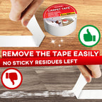 Carpet Tape Double Sided - Rug Tape Grippers for Hardwood Floors and Area Rugs - Carpet Binding Tape Strong Adhesive and Removable, Heavy Duty Stickers Grip Tape, Residue Free (2 Inch / 12 Yards)