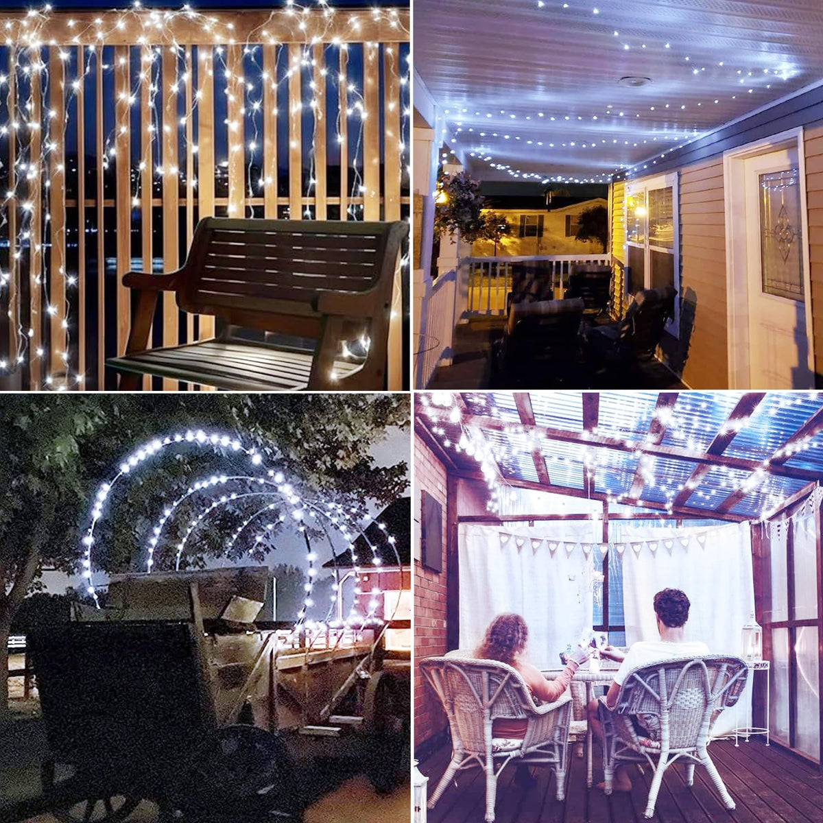 Joomer Solar Fairy Lights, 2-Pack Total 80FT 240LED Lights, Warm White