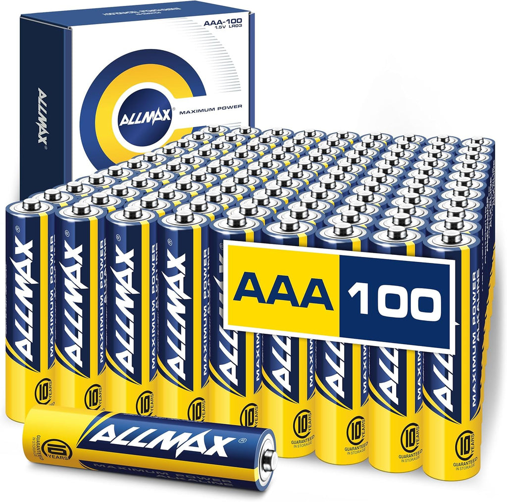Allmax AAA (LR03) Maximum Power Alkaline Batteries (100 Count) – 1.5V