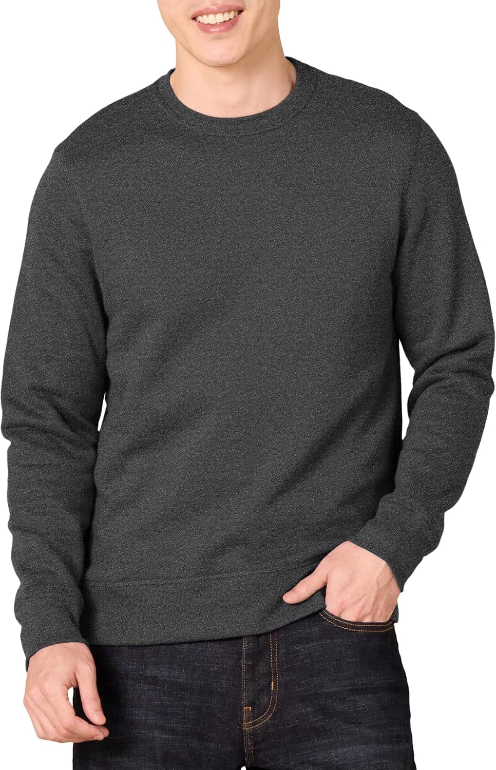 Amazon Essentials Men's Crew-Neck Fleece Sweatshirt with Ribbing (Available in Big and Tall)