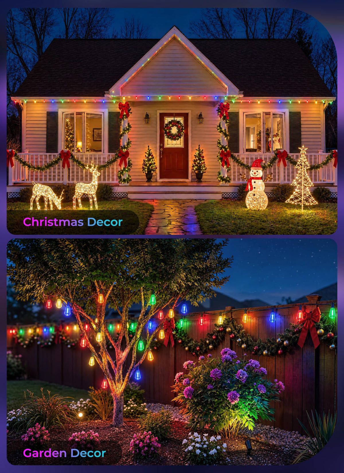 Brightown 52FT Solar String Lights Outdoor Waterproof, Last 30+ Hrs Runtime