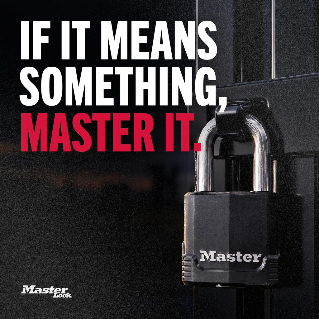 Master Lock Magnum Outdoor Padlock, Heavy Duty Keyed Lock M115XDLF, Black