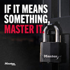 Master Lock Magnum Outdoor Padlock, Heavy Duty Keyed Lock M115XDLF, Black