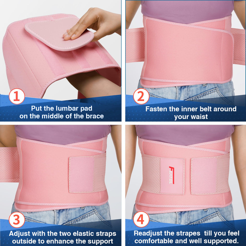FEATOL Back Brace for Men & Women, Lower Back, Sciatica Pain Relief