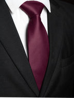 RBOCOTT Solid Color Tie Mens Necktie for Business and Wedding Party