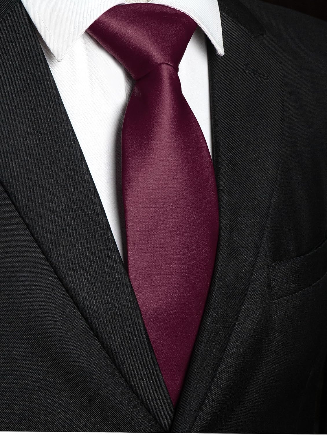 RBOCOTT Solid Color Tie Mens Necktie for Business and Wedding Party