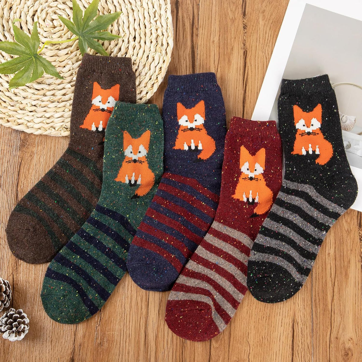 Ladies Socks Wool Thermal Fluffy Gifts For Women 5 Pairs