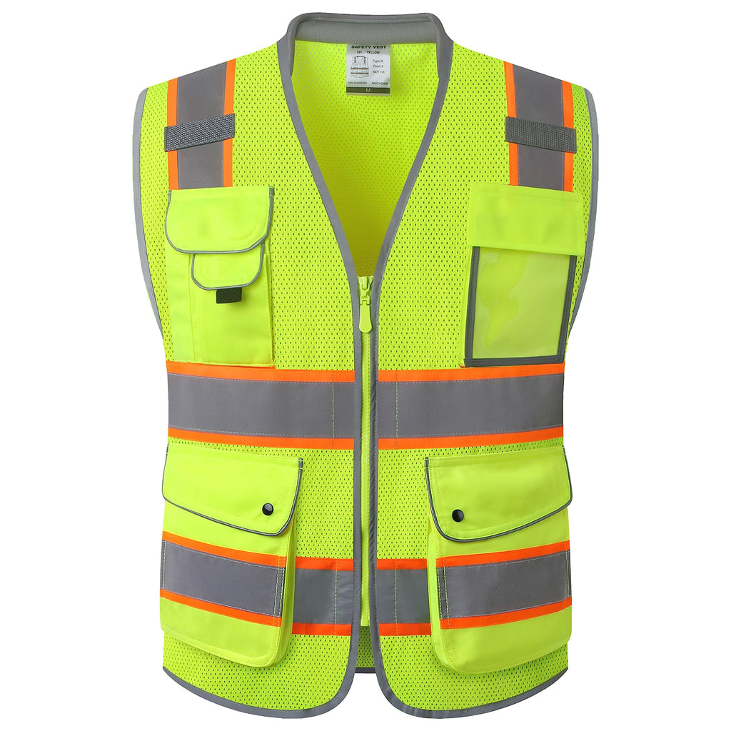 JKSafety Safety Vest for Men Women Reflective Hi Vis JK150 Green 3XL
