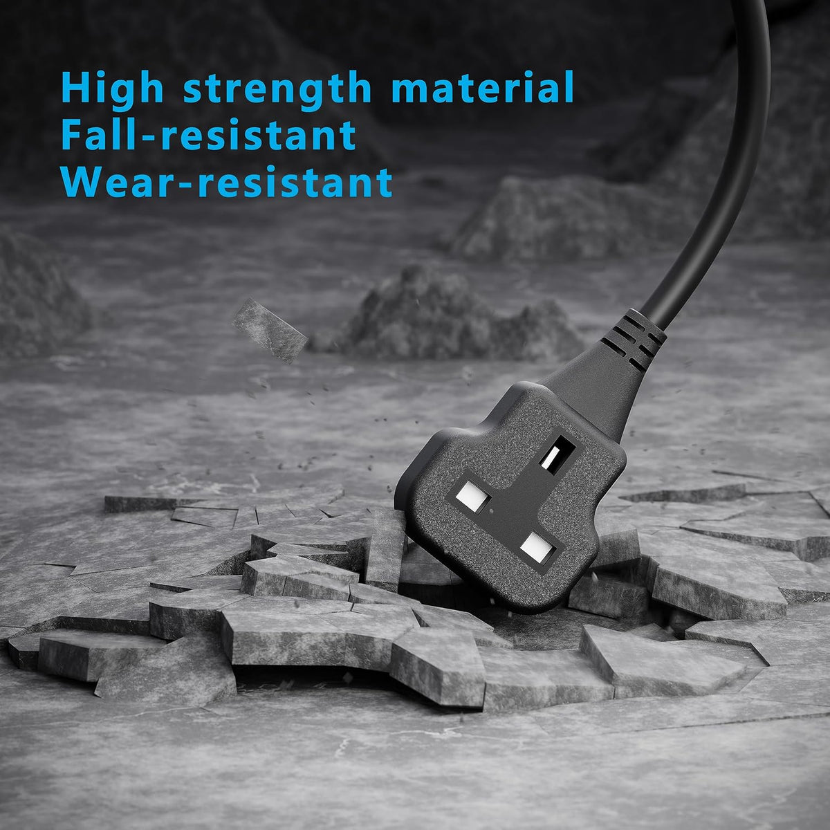 1 Meter Short Extension Lead Single Plug Socket Power Cable 13 Amp Extension Cord Electrical Socket Black
