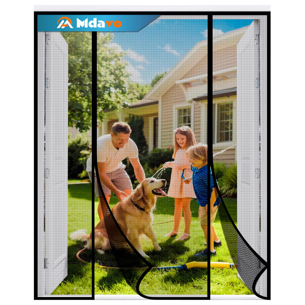 Magnetic Screen Door, Fit Door Size 32 x 96 Inches, Screen Doors with Magnets, Pet & Kid Friendly，Works with Front Doors, Sliding Doors ‎Black