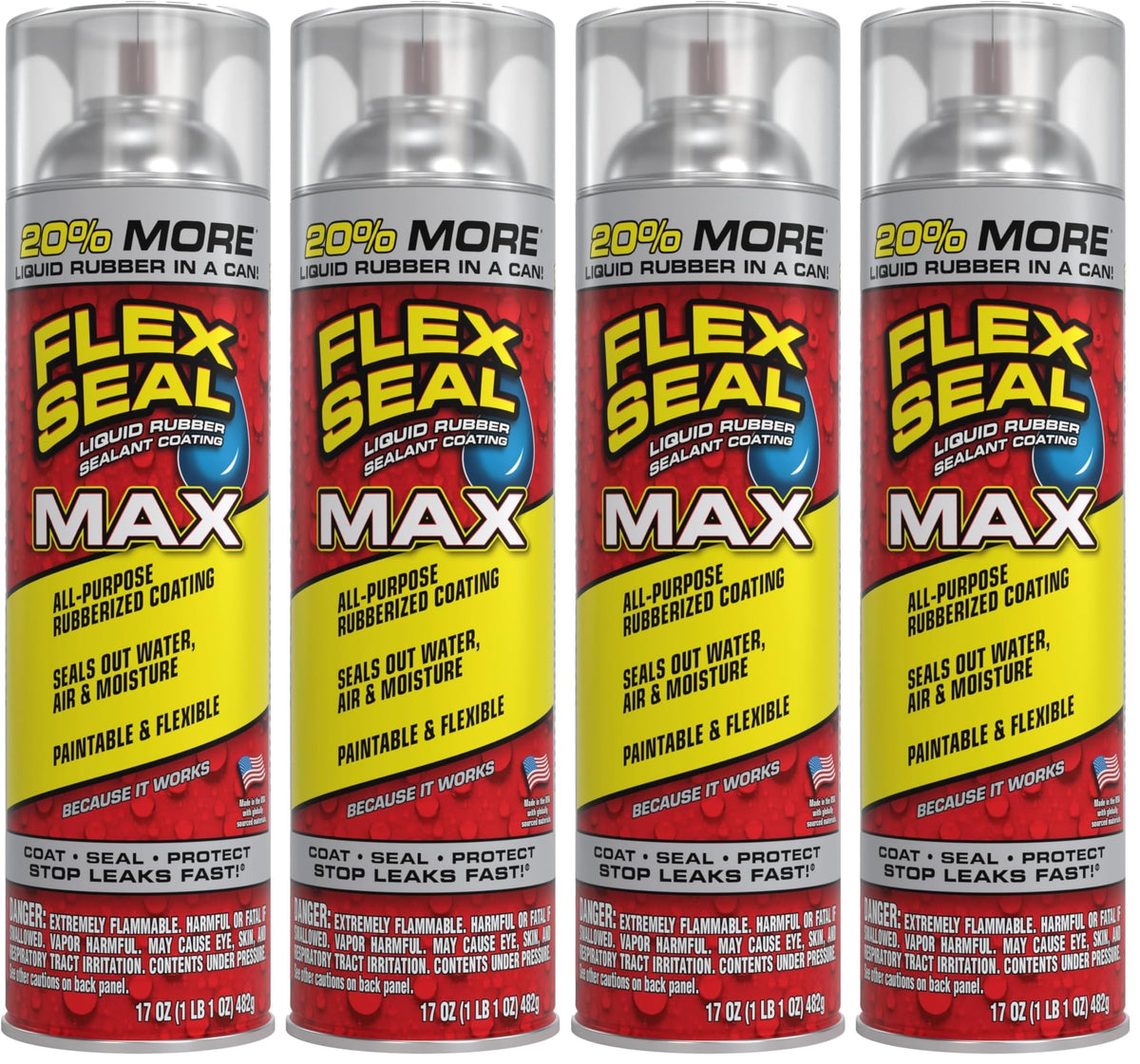 Flex Seal Spray Rubber Sealant Coating, Waterproof, Clear, 14 oz, 1-Pack