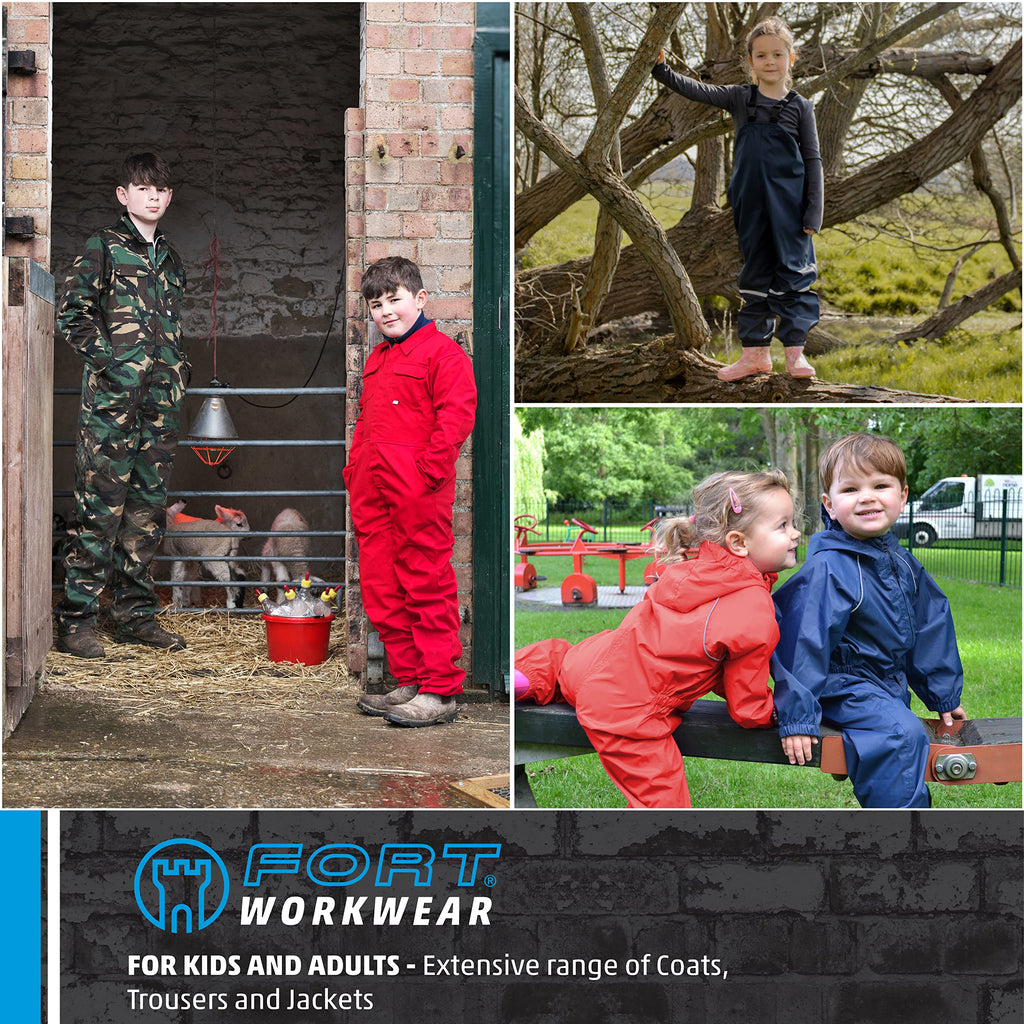 Fort - Tearaway Junior Coverall - Junior Kids Overall - Features Velcro Fastening -Secure Pockets - Durable - Kids Boiler Suit - Handy Overalls for Children