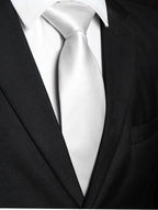 RBOCOTT Solid Color Tie Mens Necktie for Business and Wedding Party