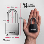 Master Lock Magnum Outdoor Padlock, Heavy Duty Keyed Lock M115XDLF, Black