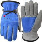 WZQH Leather Work Gloves for Men or Women.Gardening,Welding,Coffee-grey L