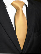 RBOCOTT Solid Color Tie Mens Necktie for Business and Wedding Party