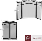 FIRE VIDA Milton Fire Screen Spark Guard Arched, Metal, Black