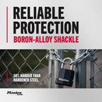 Master Lock Magnum Outdoor Padlock, Heavy Duty Keyed Lock M115XDLF, Black