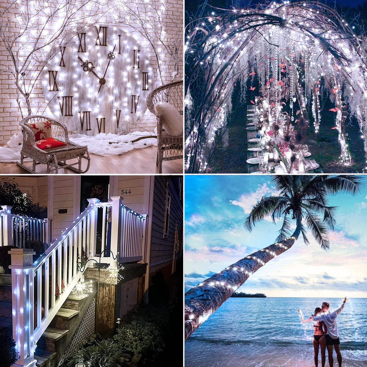 Joomer Solar Fairy Lights, 2-Pack Total 80FT 240LED Lights, Warm White