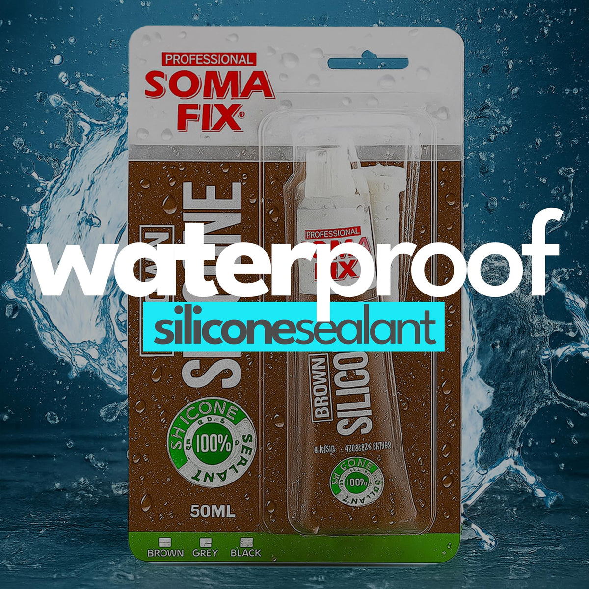 Brown Silicone Sealant, Waterproof & Flexible Sealant and Adhesive - 280ml