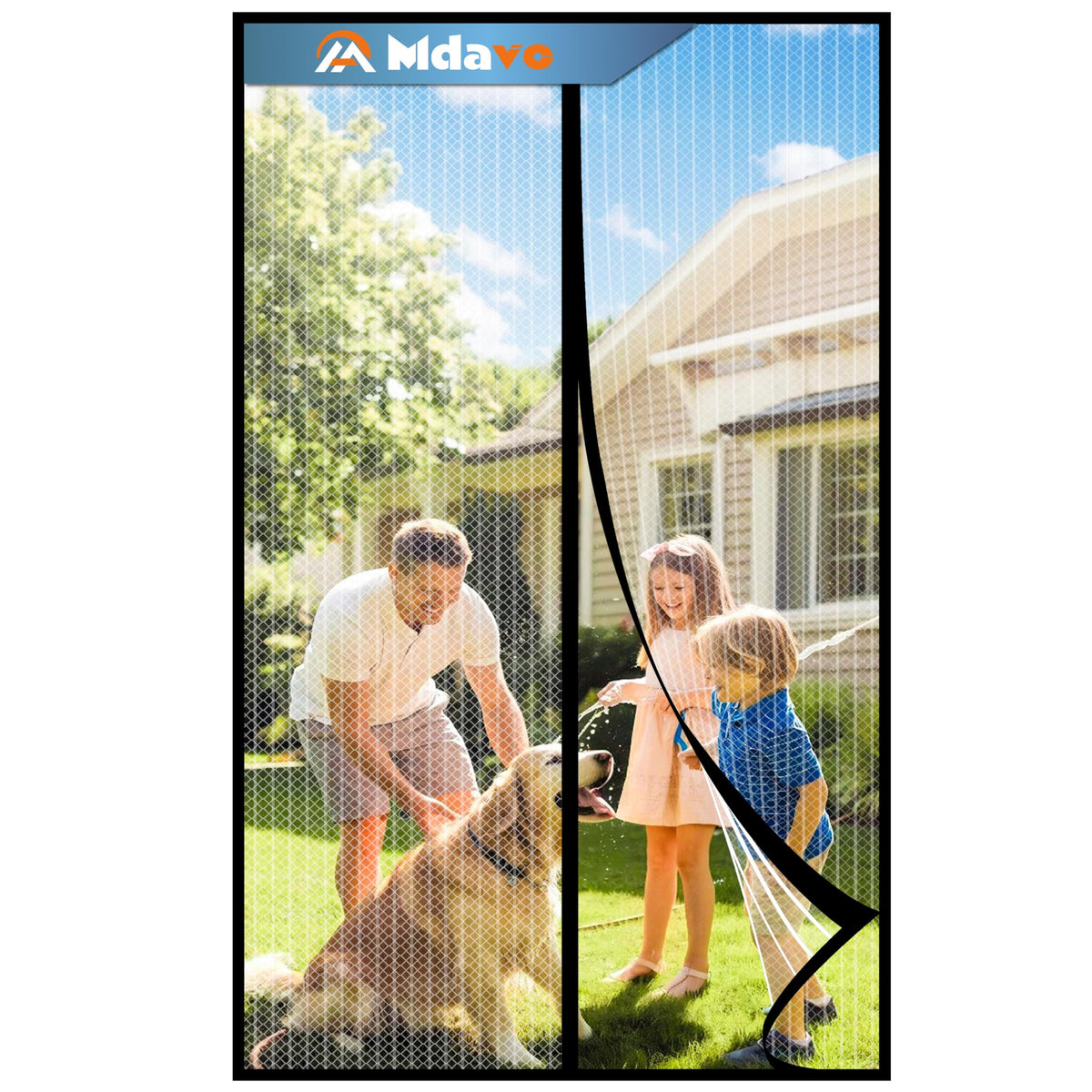 Magnetic Screen Door, Fit Door Size 32 x 96 Inches, Screen Doors with Magnets, Pet & Kid Friendly，Works with Front Doors, Sliding Doors ‎Black