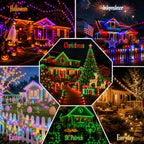 Dazzle Bright 300 LED Christmas String Lights, 100 FT Connectable Waterproof String Lights Green Wire with 8 Modes, Christmas Decorations for Indoor Outdoor Xmas Party Yard Garden (Warm White)