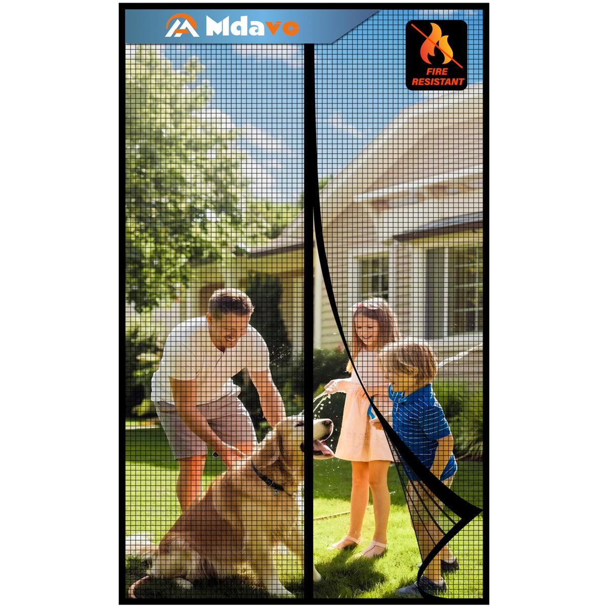 Magnetic Screen Door, Fit Door Size 32 x 96 Inches, Screen Doors with Magnets, Pet & Kid Friendly，Works with Front Doors, Sliding Doors ‎Black