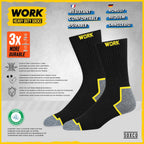 SOXCO 10 Pairs Men’s Work Socks, Black Crew Length | DRI-WIK Moisture Management Technology | Super Soft Cushioned Footbed | Reinforced Heel & Toe | Dura-Stretch Elastane | Pack of 6 or 10 Pairs