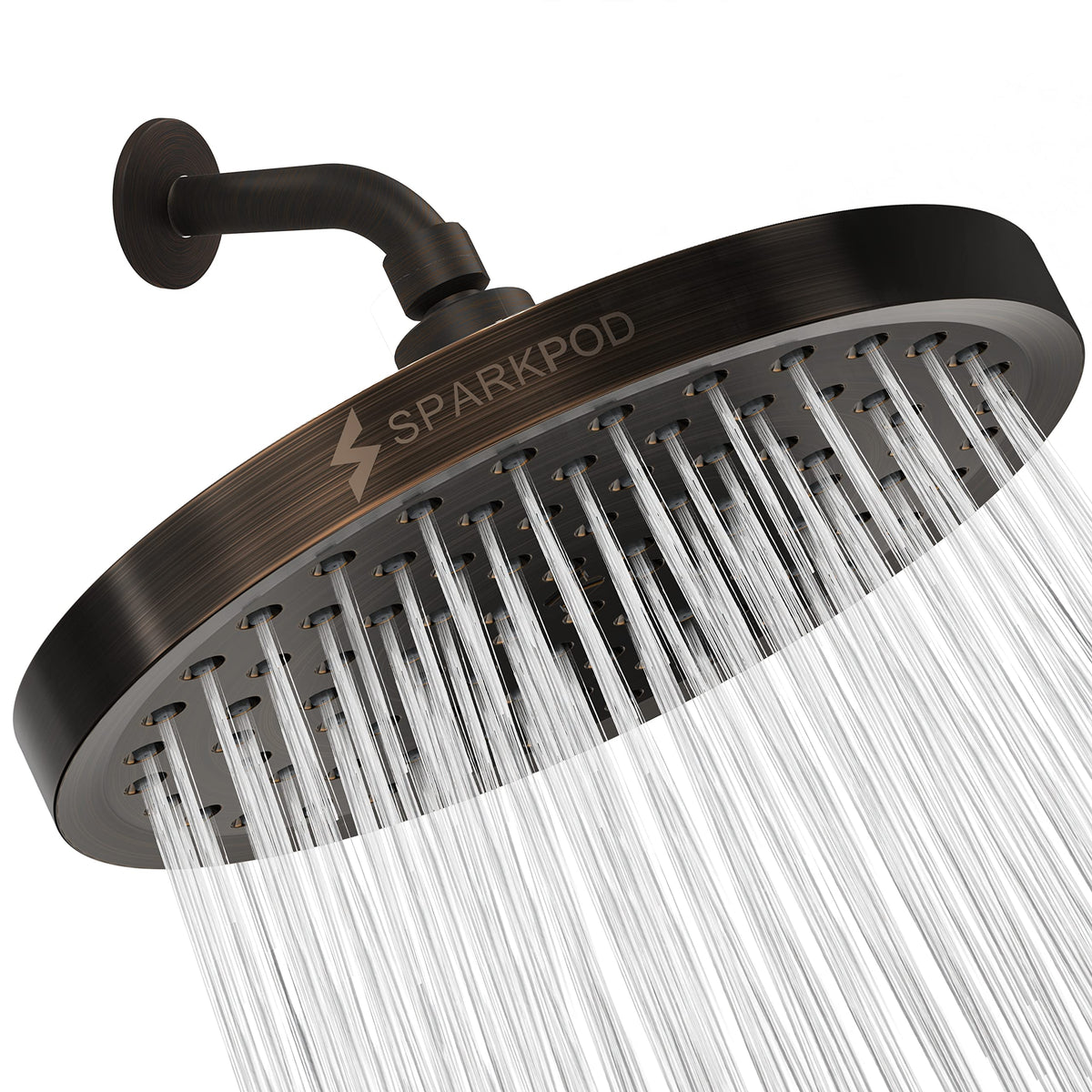 SparkPod Rain Shower Head, 6 Inch Round, Luxury Polished Chrome Finish