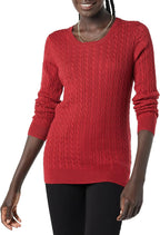 Amazon Essentials Women's Lightweight Cable Knit Long-Sleeve Crewneck Jumper (Available in Plus Size)