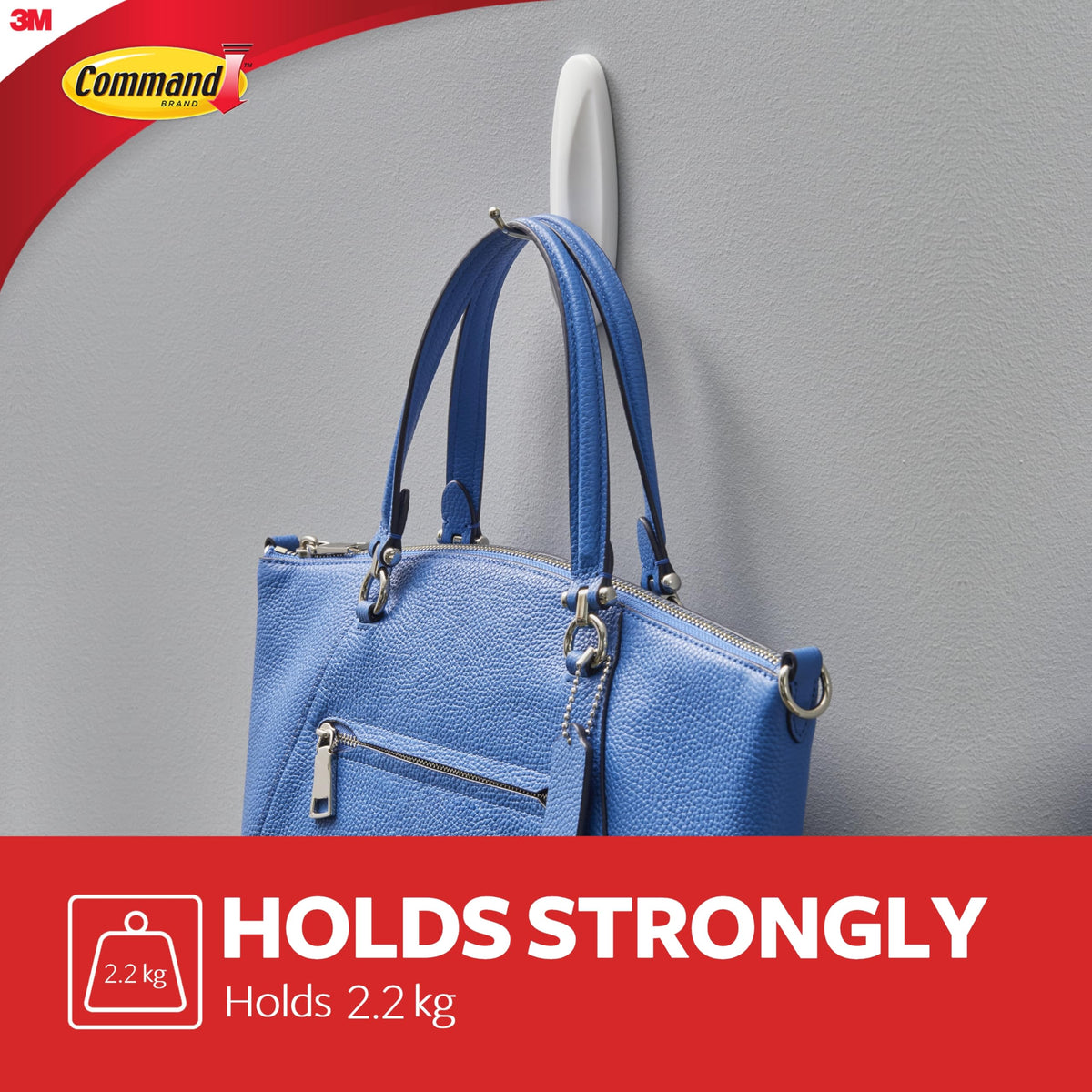 Command Medium Designer Hooks, 6 White Hooks and 9 Adhesive Strips