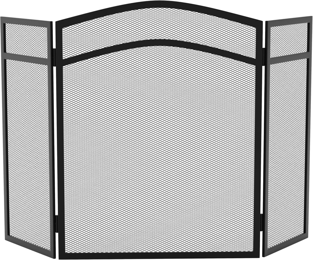 FIRE VIDA Milton Fire Screen Spark Guard Arched, Metal, Black